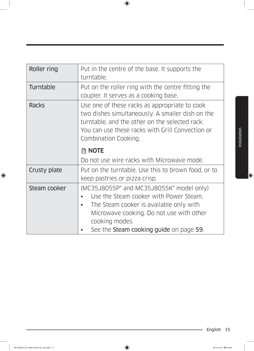 Samsung MC35J8055CK/ET, MC35J8055CW/EF, MC35J8055CK/EF, MC35J8055KT/EF manual English  